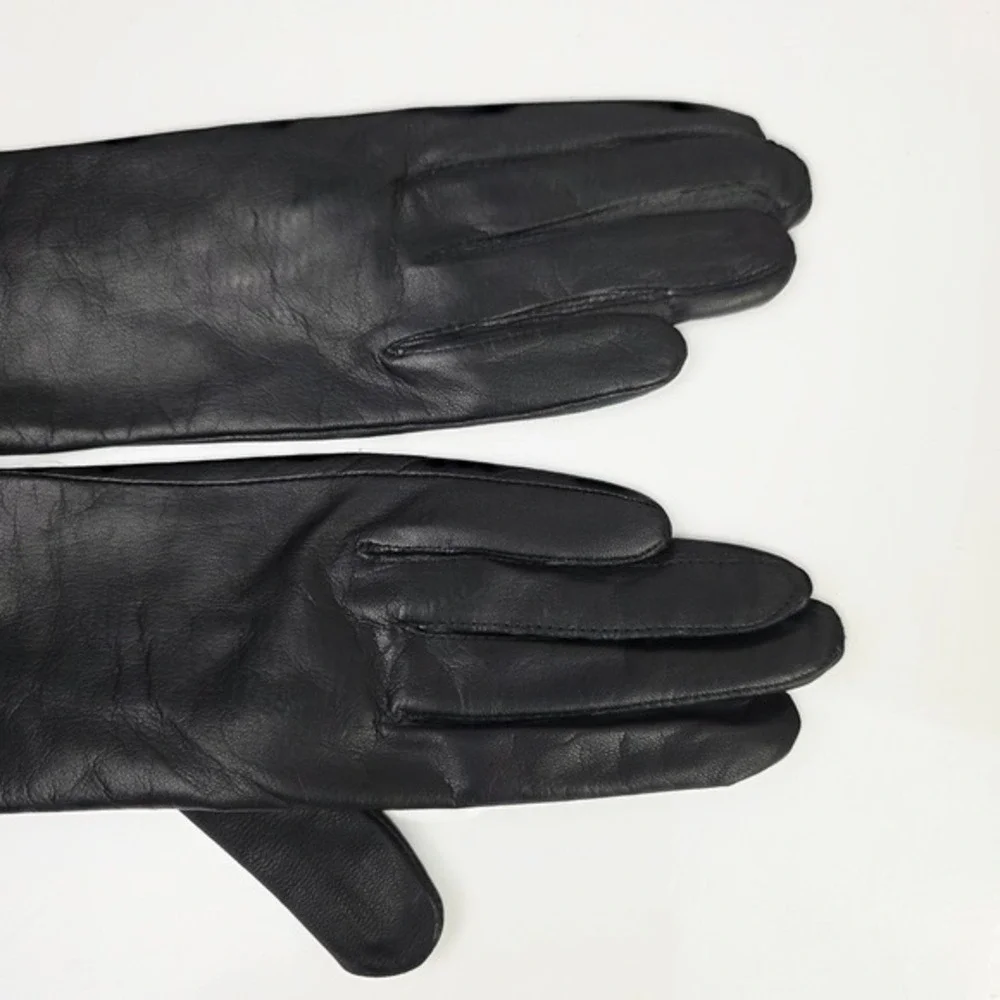 Grandoe Womens Black Genuine Leather Gloves Small Acrylic Lined New With Tags
